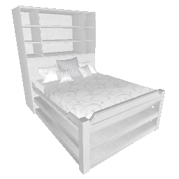 Bookshelf Bed - White Wood