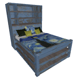 Bookshelf Bed - Blue Vintage Art