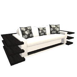 Bookshelf Sofa Couch - White Leather