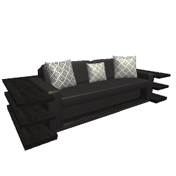 Bookshelf Sofa Couch - Black Leather