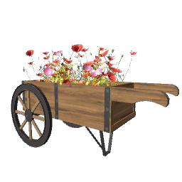 Flower Wagon Cart - Walnut
