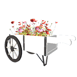 Flower Wagon Cart - White