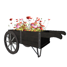 Flower Wagon Cart - Black