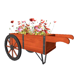 Flower Wagon Cart - Cherry