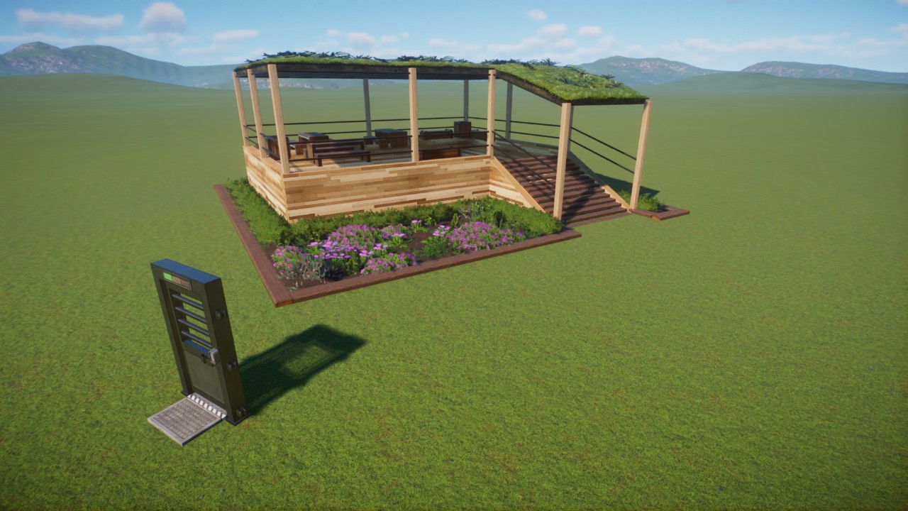 Elevated guest rest area.