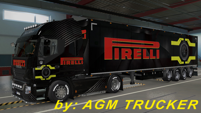 SKIN TRUCK IVECO HI WAY E REBOQUE (PIRELLI) - CANAL AGM TRUCKER