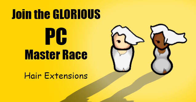 PC Master Race Hair mod preview for RimWorld