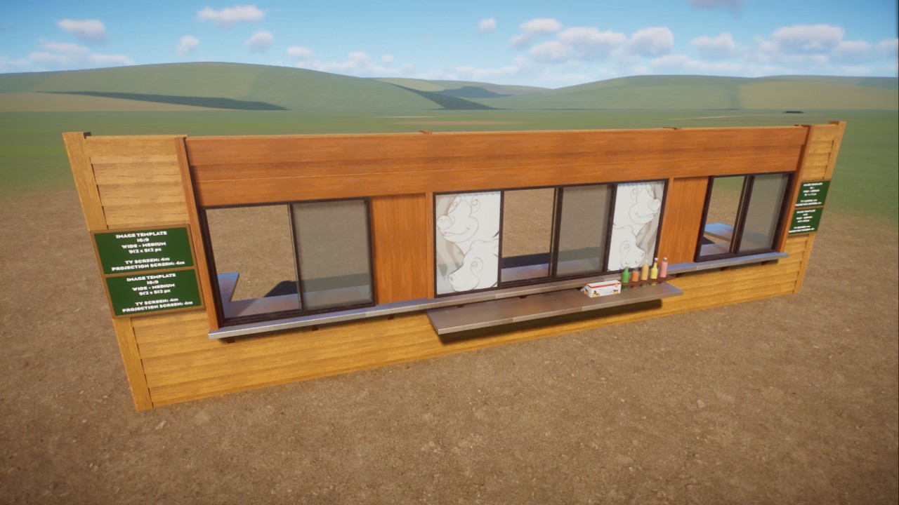 Concessions stand building front preview