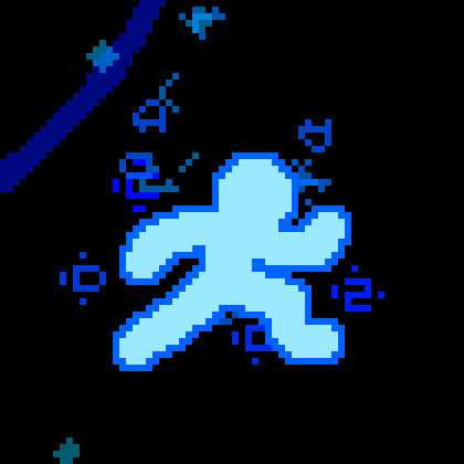 blue glyphs