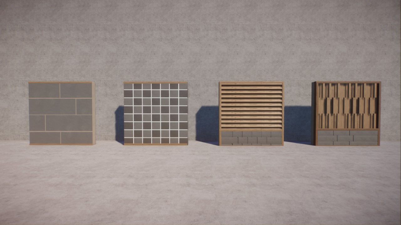 Custom Modern 4x4 Walls - 2 Tile + 2 Wood/Tile