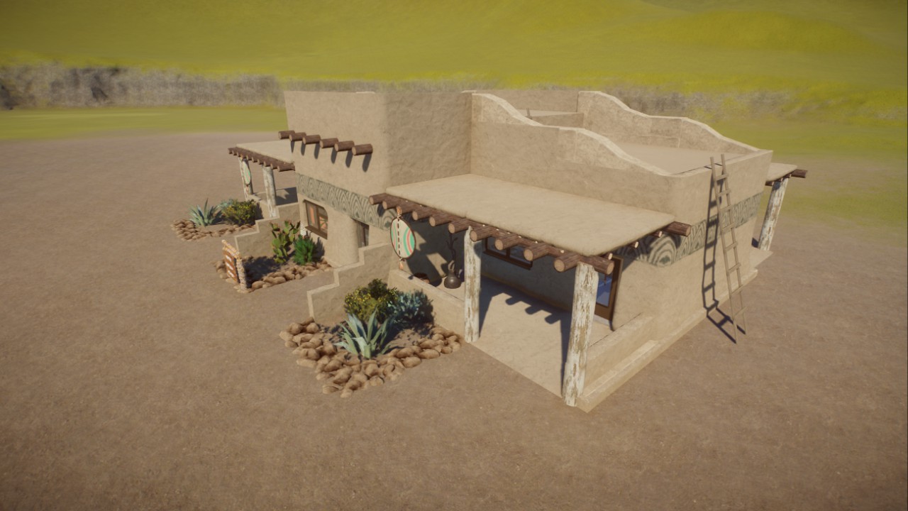Native American / Adobe staff building preview