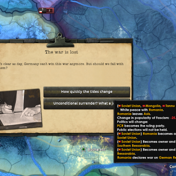 Minor axis nations betrays Germany if they're losing the war