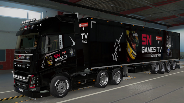 SKIN TRUCK VOLVO FH E REBOQUE (SN GAMES TV) - CANAL AGM TRUCKER