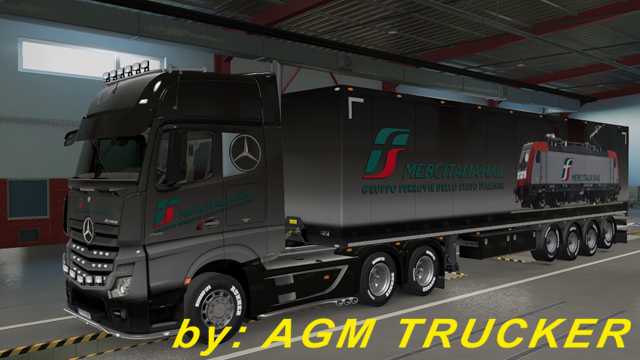 SKIN TRUCK MERCEDES ACTROS E REBOQUE (FS MERCITALIA) - CANAL AGM TRUCKER