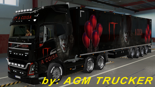 SKIN TRUCK VOLVO FH E REBOQUE (IT A COISA) - CANAL AGM TRUCKER