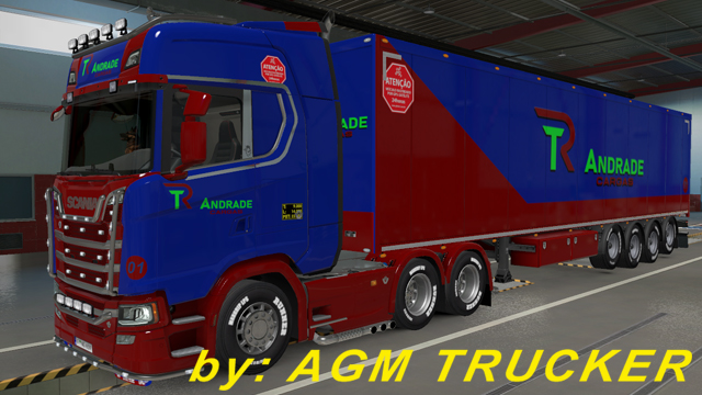 SKIN TRUCK SCANIA S E REBOQUE (TR ANDRADE) HIARLEY - CANAL AGM TRUCKER