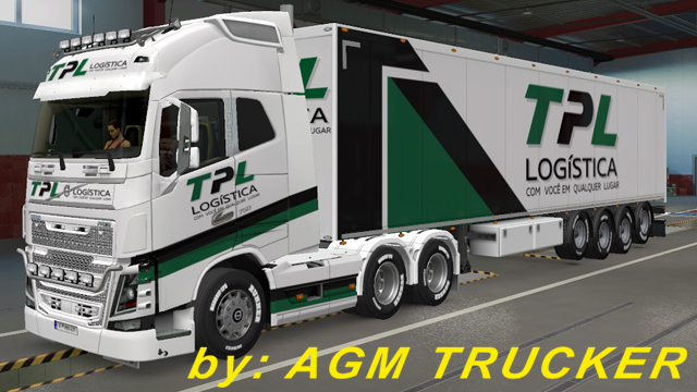SKIN TRUCK VOLVO FH E REBOQUE (TPL LOGISTICA) - CANAL AGM TRUCKER
