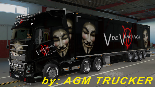 SKIN TRUCK VOLVO FH E REBOQUE (V DE VINGANÇA) - CANAL AGM TRUCKER