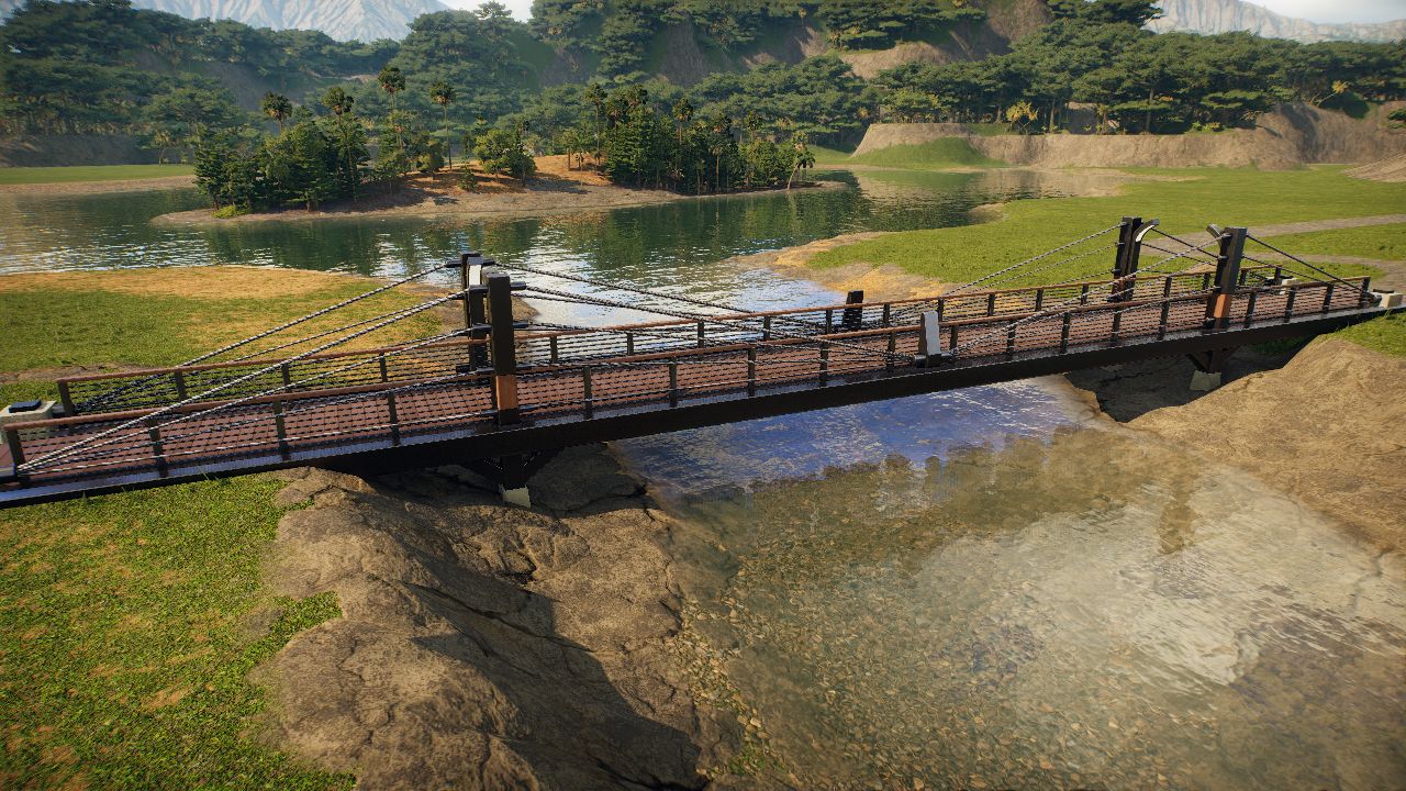 Modern Steel & Wood Suspension Bridge