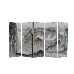 山水屏风