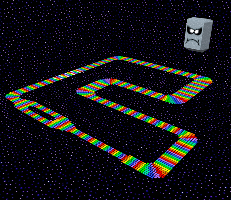 SNES Rainbow Road Super Mario Kart