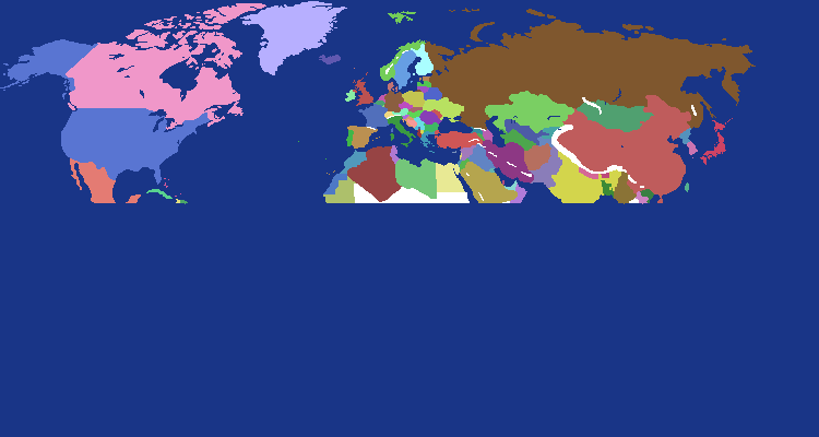 The world with countries but half of it is gone