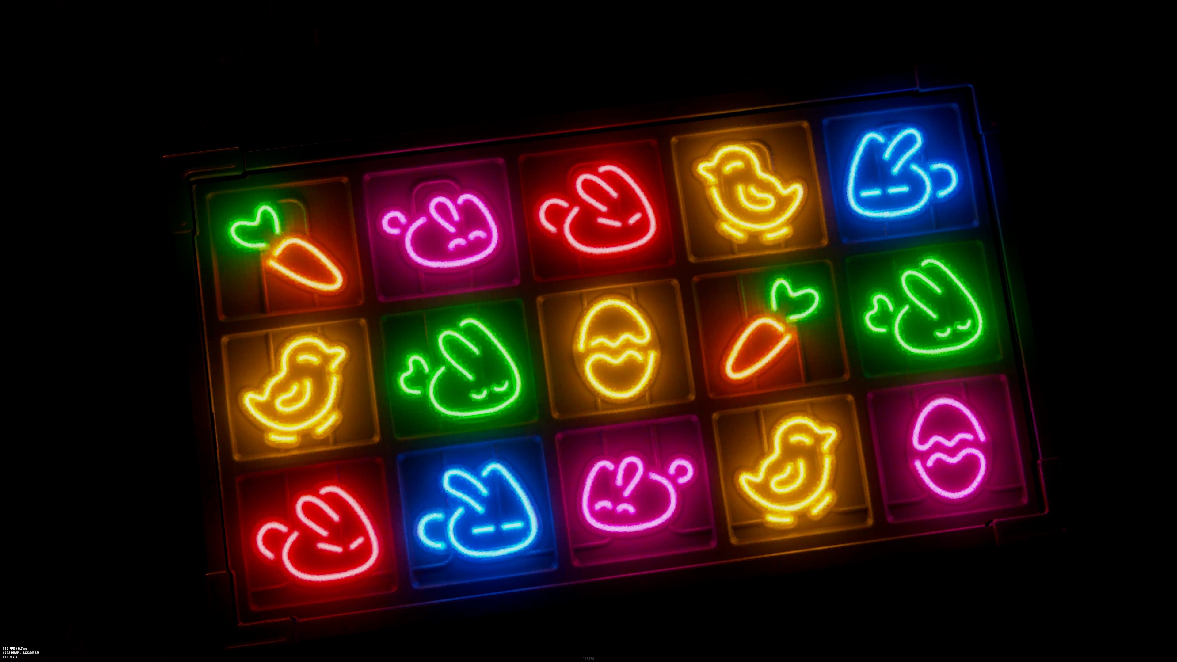 Neon Bunnies Large Wooden Box
