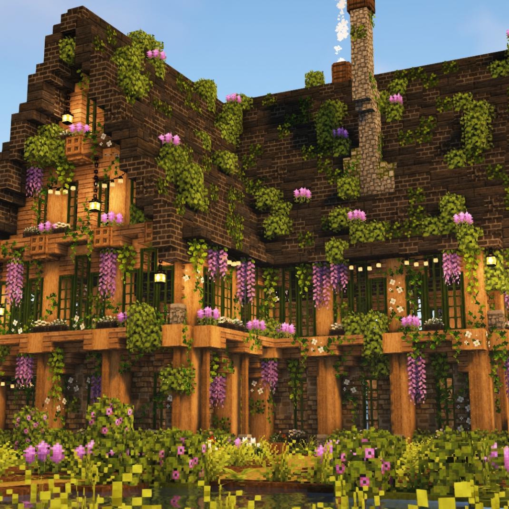 Steam Workshop::Wisteria Lavender Cottage Minecraft in my dreams