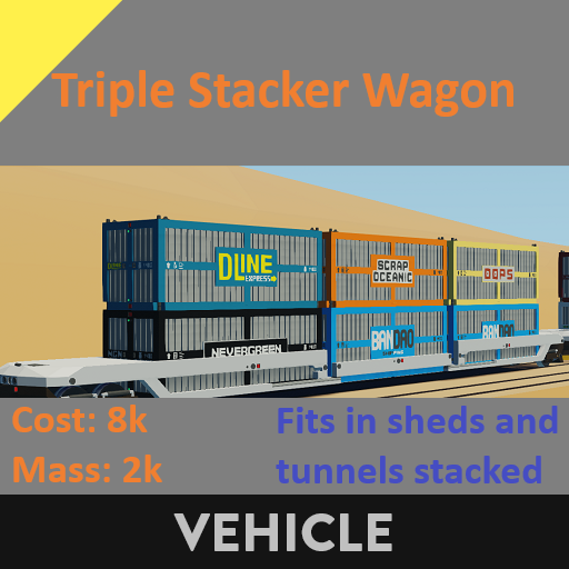 Triple stacker train wagon