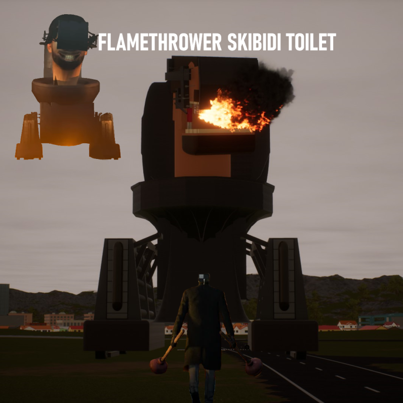 Flamethrower Skibidi Toilet! Skibi