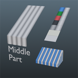 Awning Middle Part blue-white
