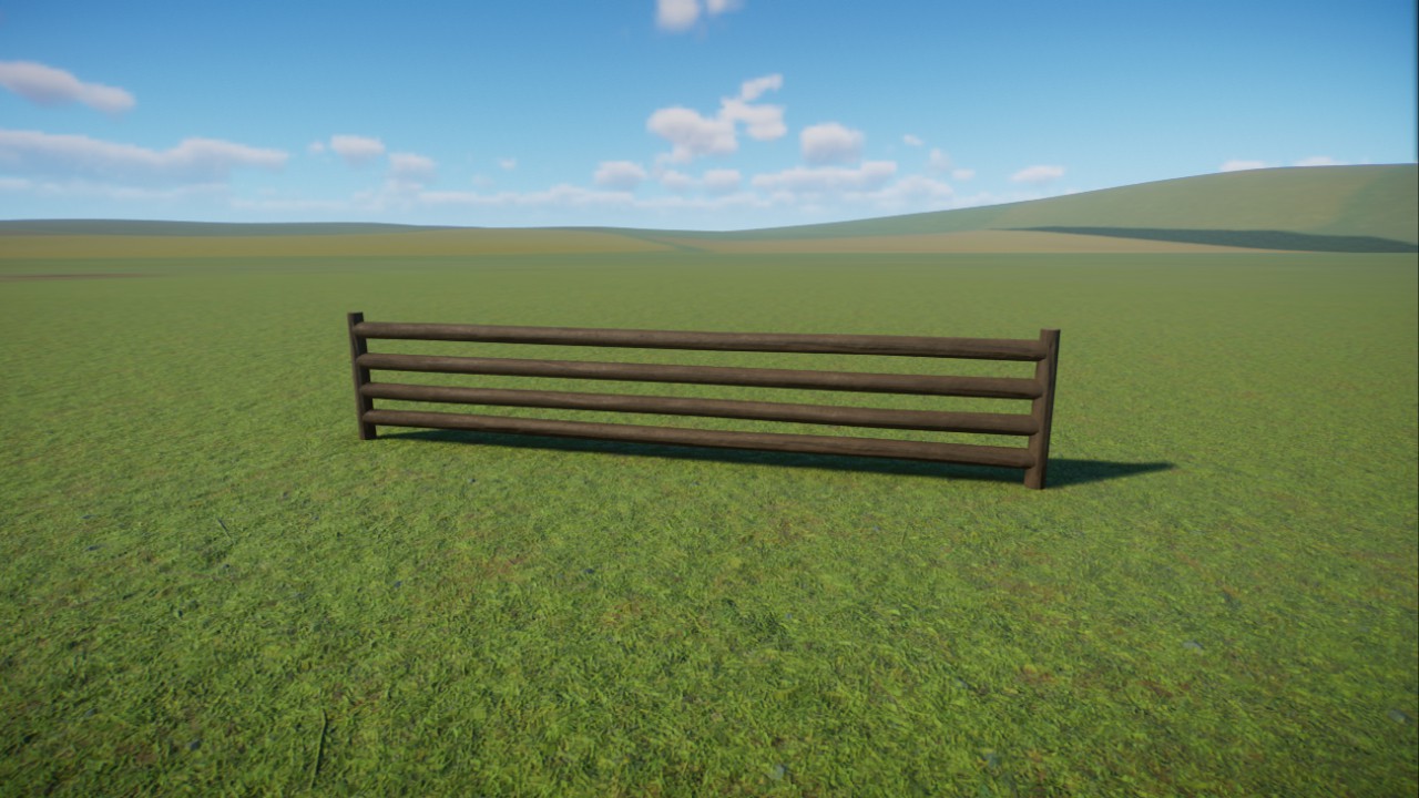 Wooden Rail Fence 4m / Recolorable preview