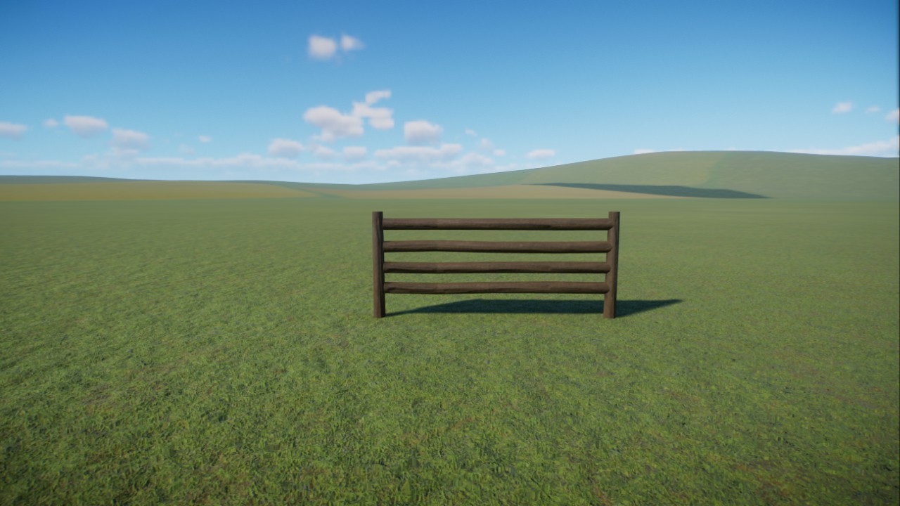 Wooden Rail Fence 2m / Recolorable preview