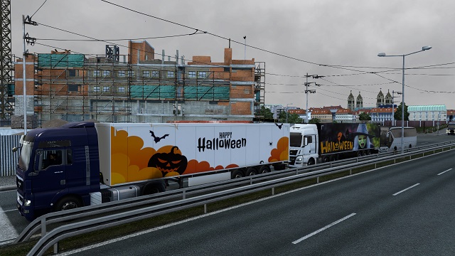 Halloween skins for trailers in traffic preview