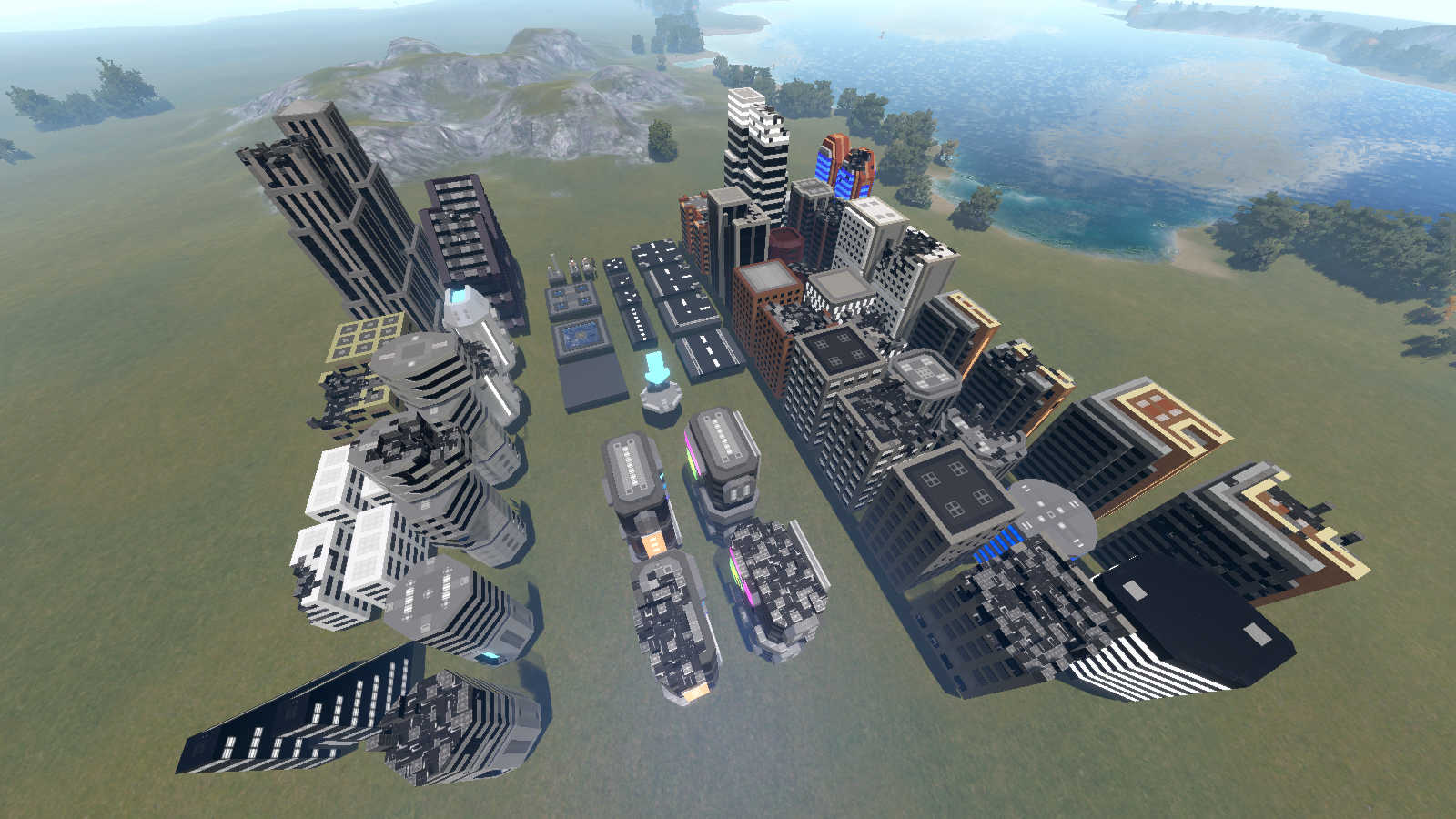 destroyed city Set