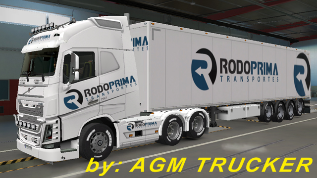 SKIN TRUCK VOLVO FH E REBOQUE (RODOPRIMA) - CANAL AGM TRUCKER