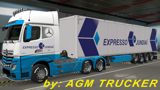 SKIN TRUCK  MERCEDEZ ACTROS 2014 (EXPRESSO JUNDIAI) - CANAL AGM TRUCKER