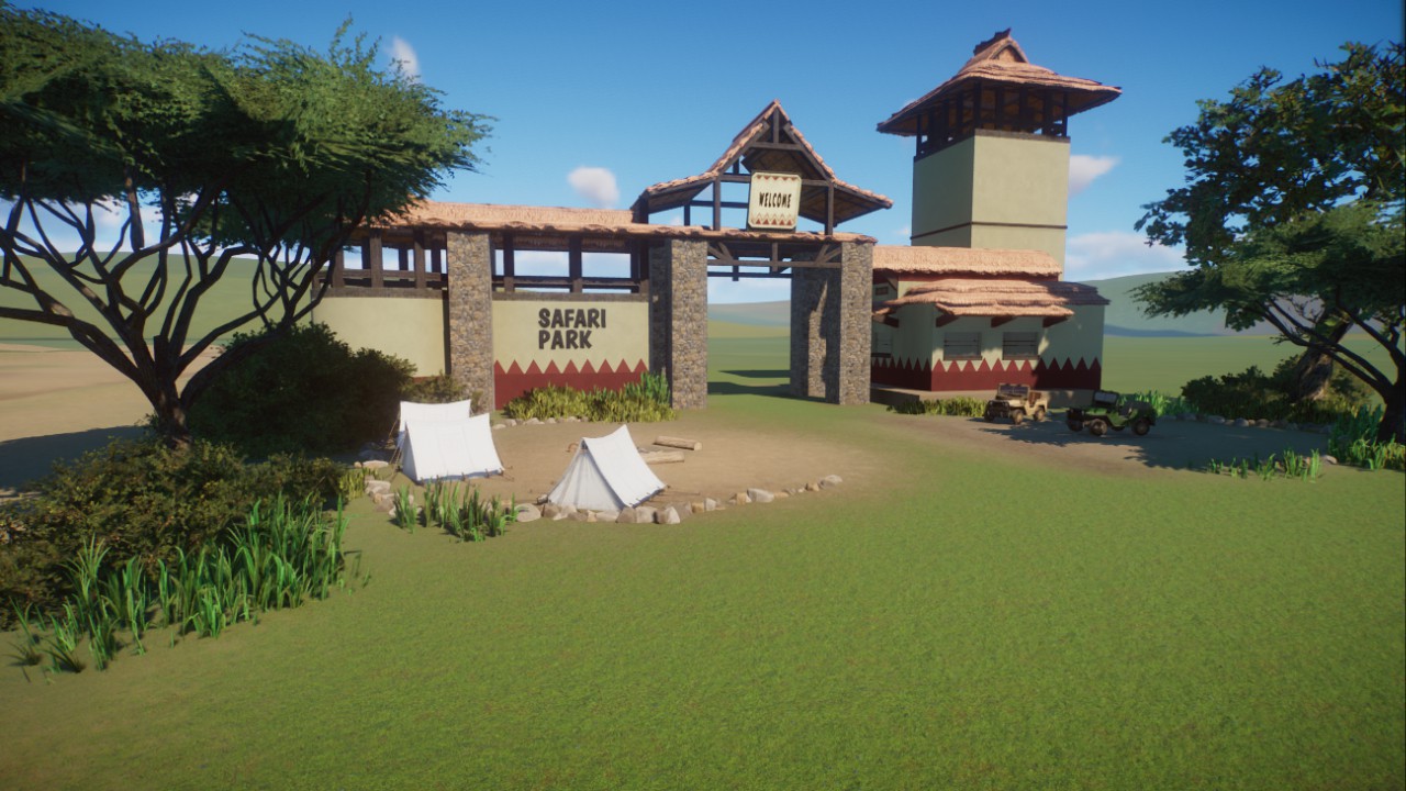 African Safari Park Gate Entrance