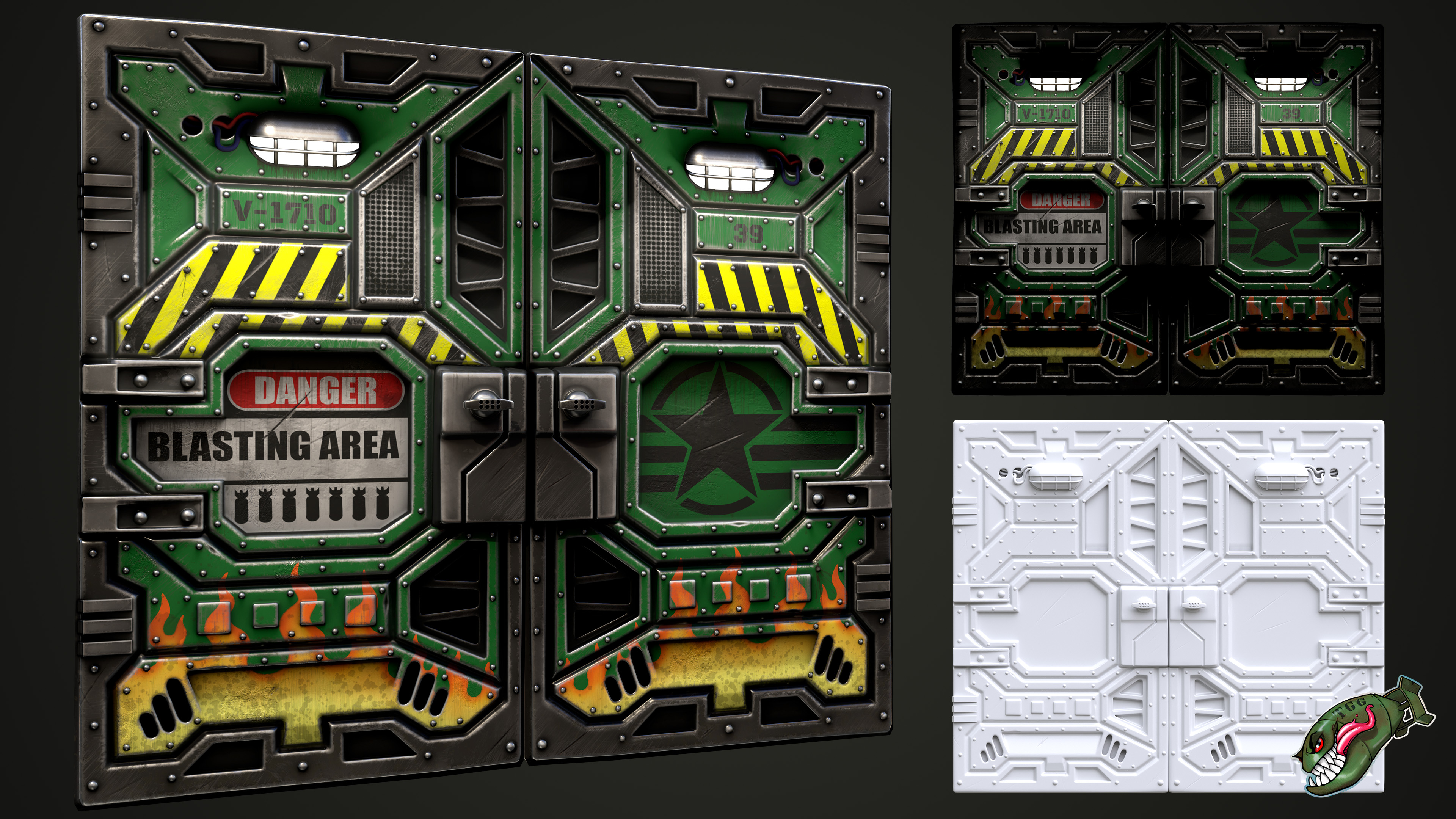 Bombshell Sheet Metal Double Door
