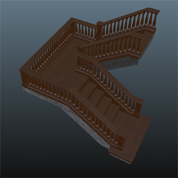 Balustrade Stair Right 5x4 (Darkwood Nut)