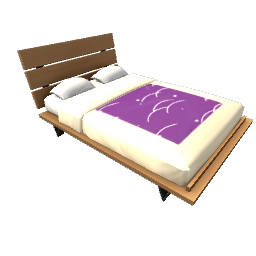 TS4 Double bed - white and purple