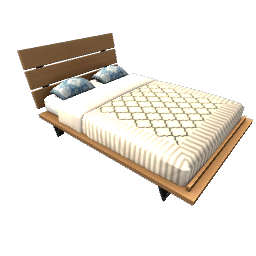TS4 Double bed - white and blue