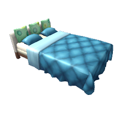 TS4 Double bed - blue and green
