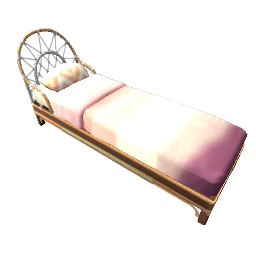 TS4 Wicker single bed - pink