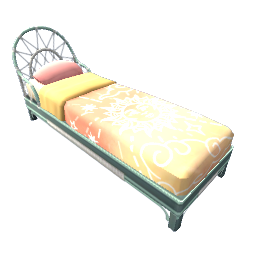 TS4 Wicker single bed - orange