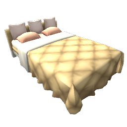 TS4 Double bed - yellow, light frame