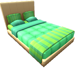 TS4 Double bed - green, light frame