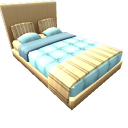 TS4 Double bed - blue and beige
