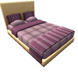 TS4 Double bed - purple, light frame