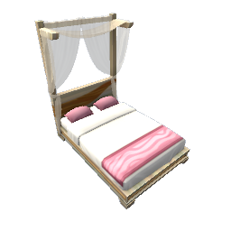 TS4 Double bed - white and pink